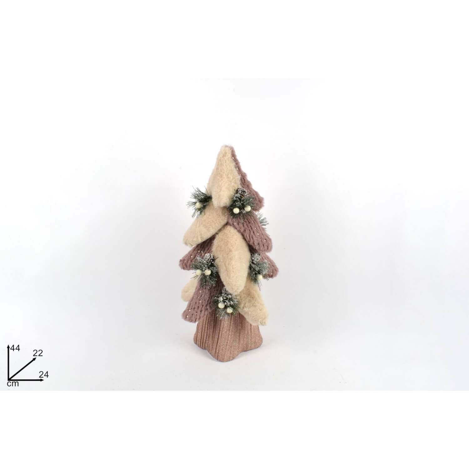 ALBERO DI NATALE CON PELLICCIA PIGNE CM.44 ROSA