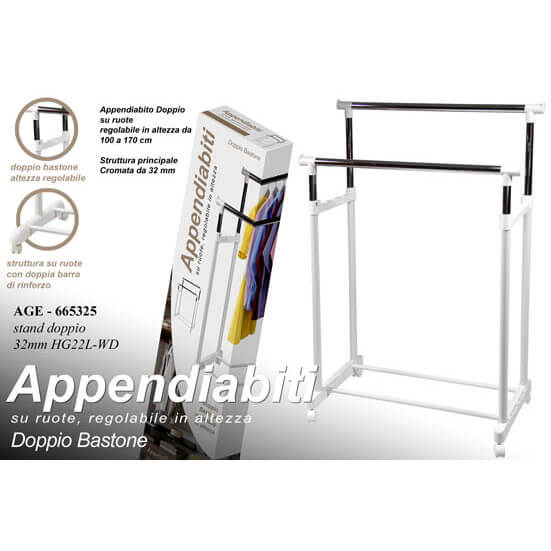 STAND APPENDIABITI DOPPIO BIANCO 170H