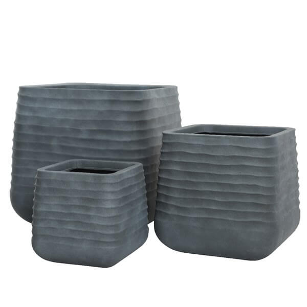 *VASO IN PLASTICA QUADR.CM.28 GRIGIO