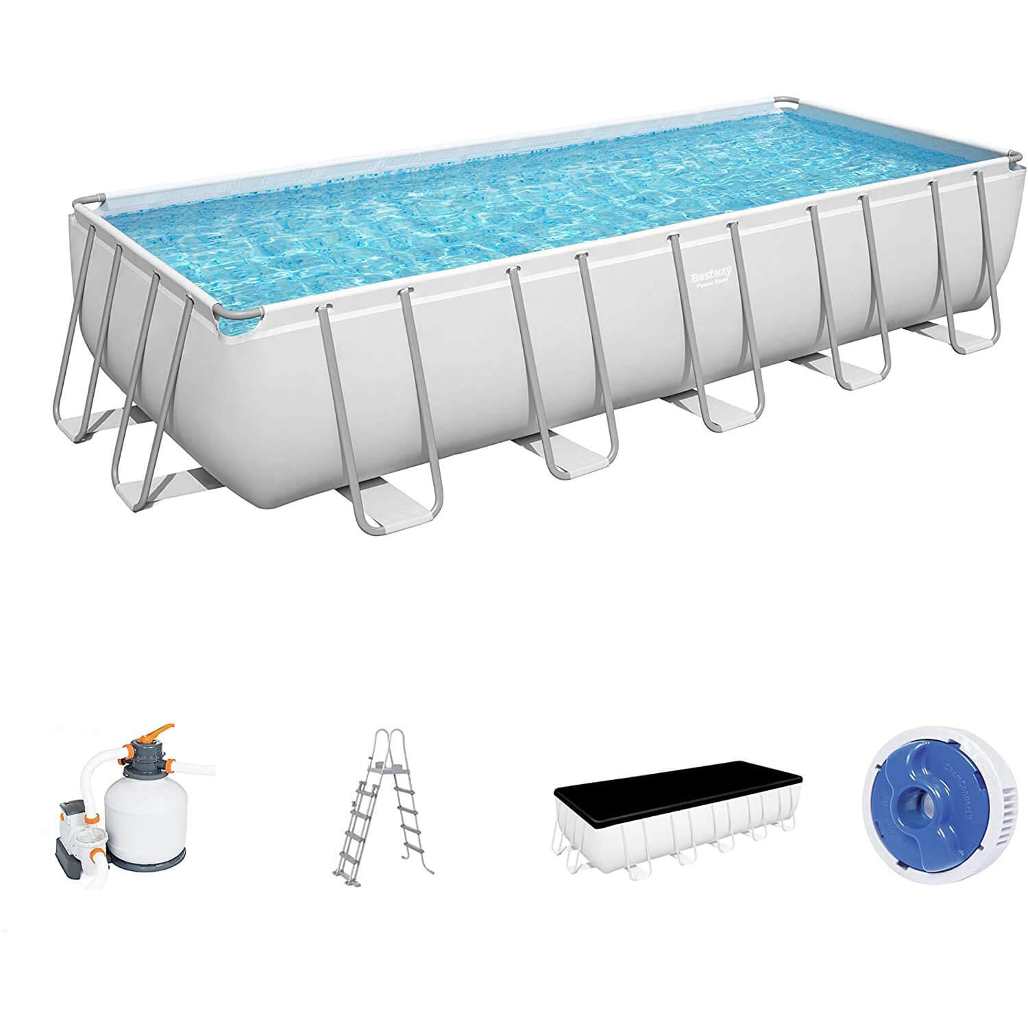 POWER STEEL PISCINA 640X274X132 CON POMPA A SABBIA