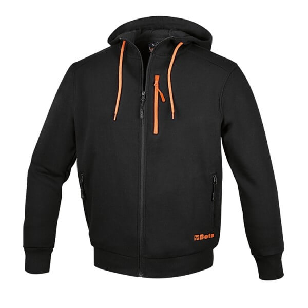 *FELPA ZIP LUNGA 280G C/CAP.NERA 3XL