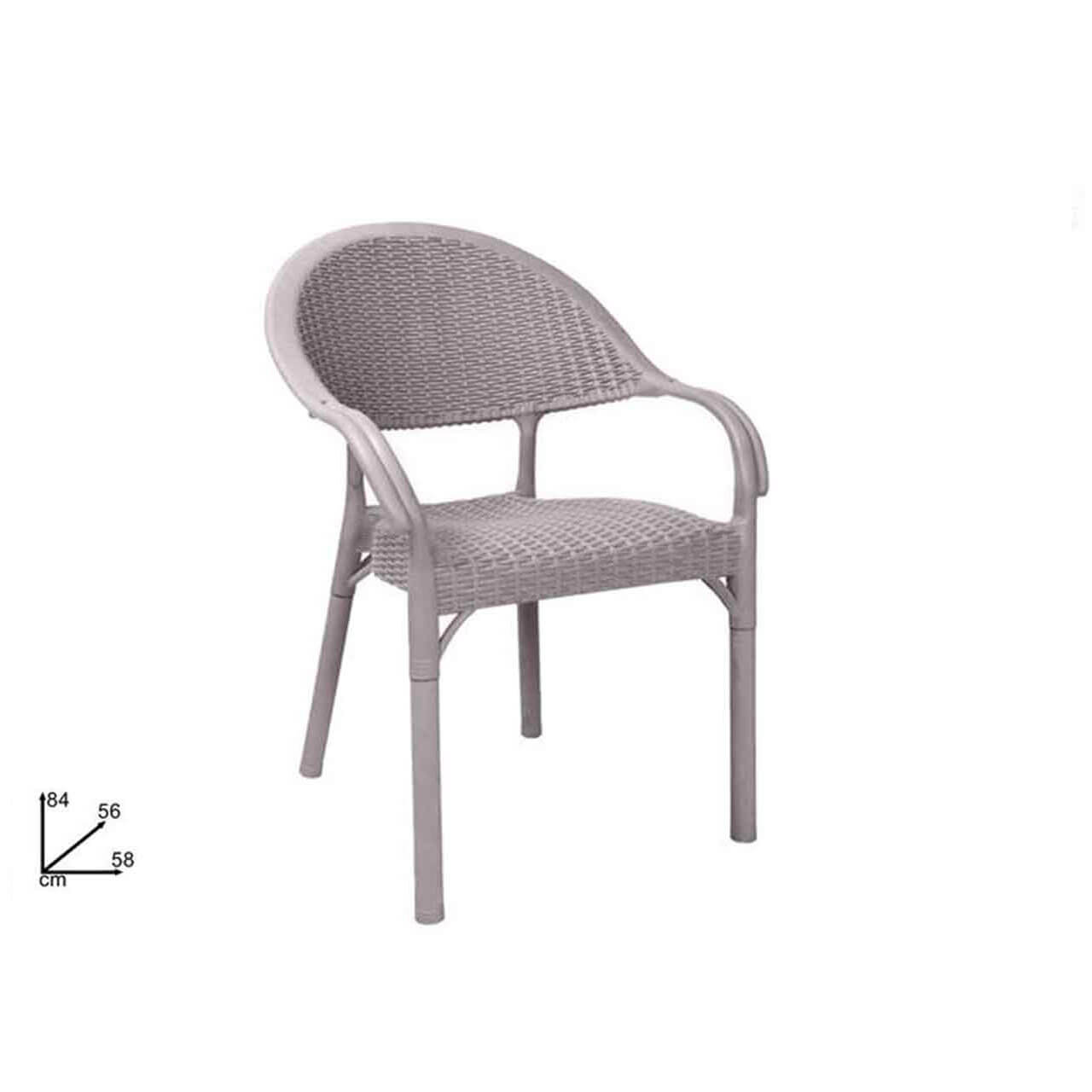 SEDIA PLASTICA EFFETTO RATTAN CAPPUCCINO