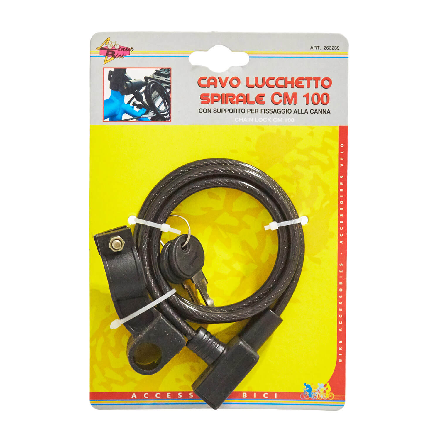 CAVO LUCCHETTO SPIRALE 100CM