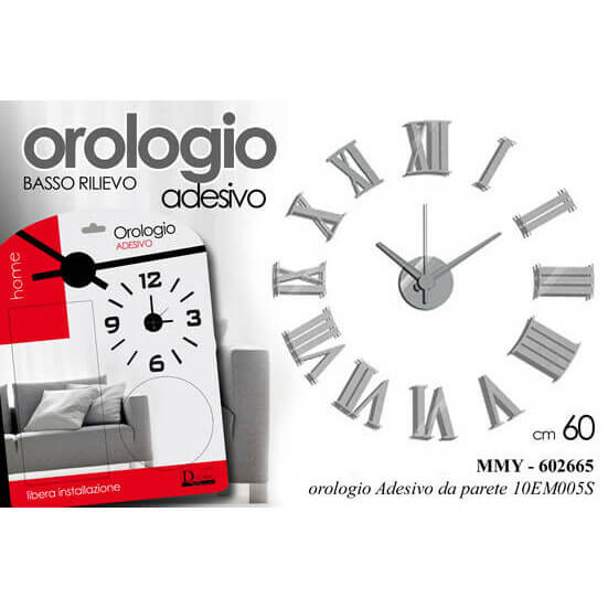 OROLOGIO ADESIVO CM.60 NUMERI ROMANI