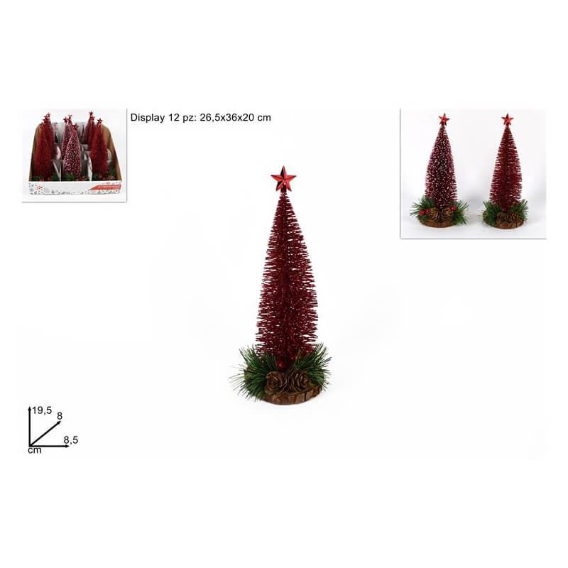 ALBERO GLITTERATO ROSSO H.19.5 ASS.2