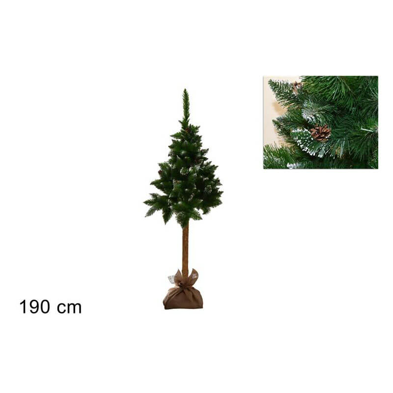 *ALBERO OREGON 190CM C/TRONCO LEGNO INNEVATO