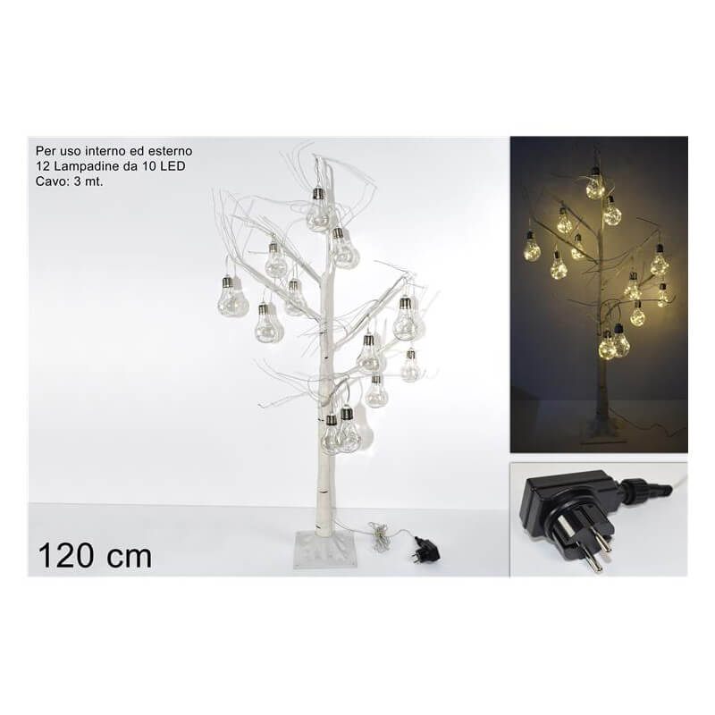 ALBERO 120CM BIANCO 10LED L.CALDA