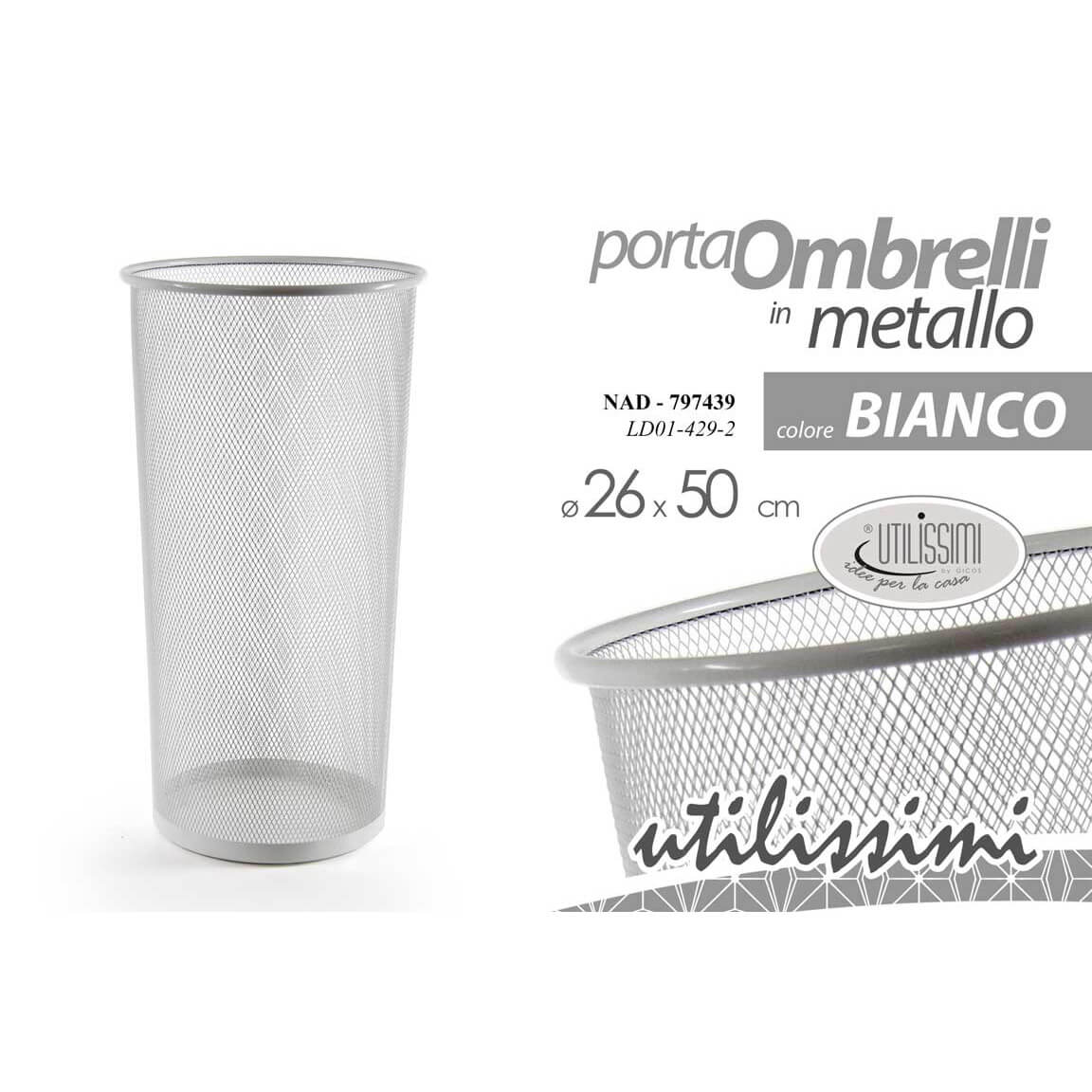 PORTAOMBRELLI IN METALLO CM. 26X50H