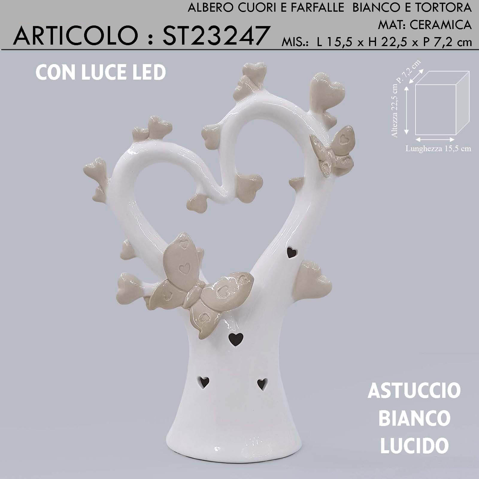 ALBERO CUORI E FARFALLE CON LED