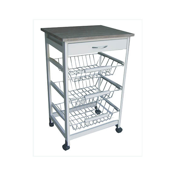 CARRELLO BIANCO CM.47X37X76 3CESTI