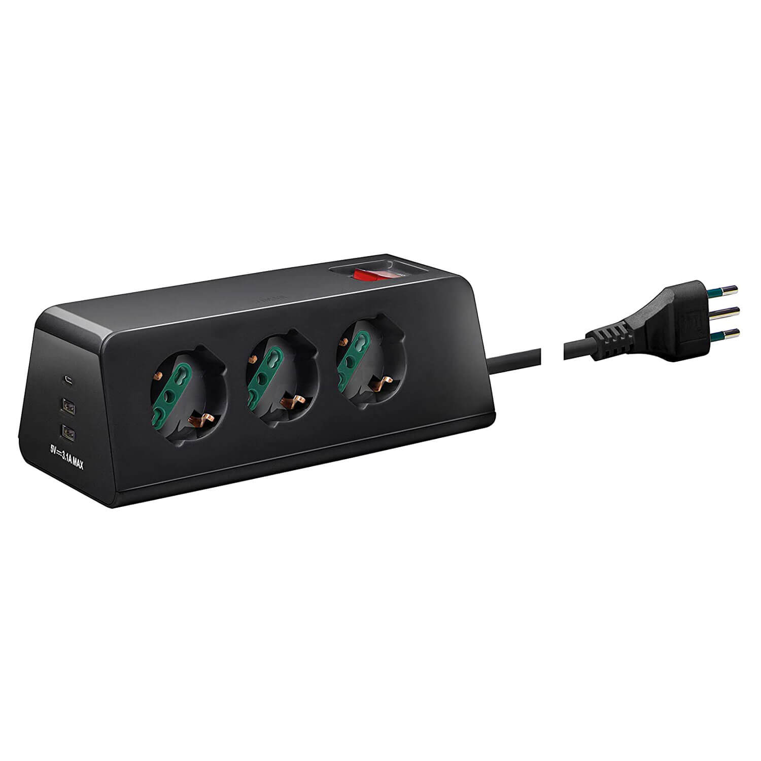 PRESA SCRIVANIA 3 UNIVERSALE NERO 3USB+S11+CBE