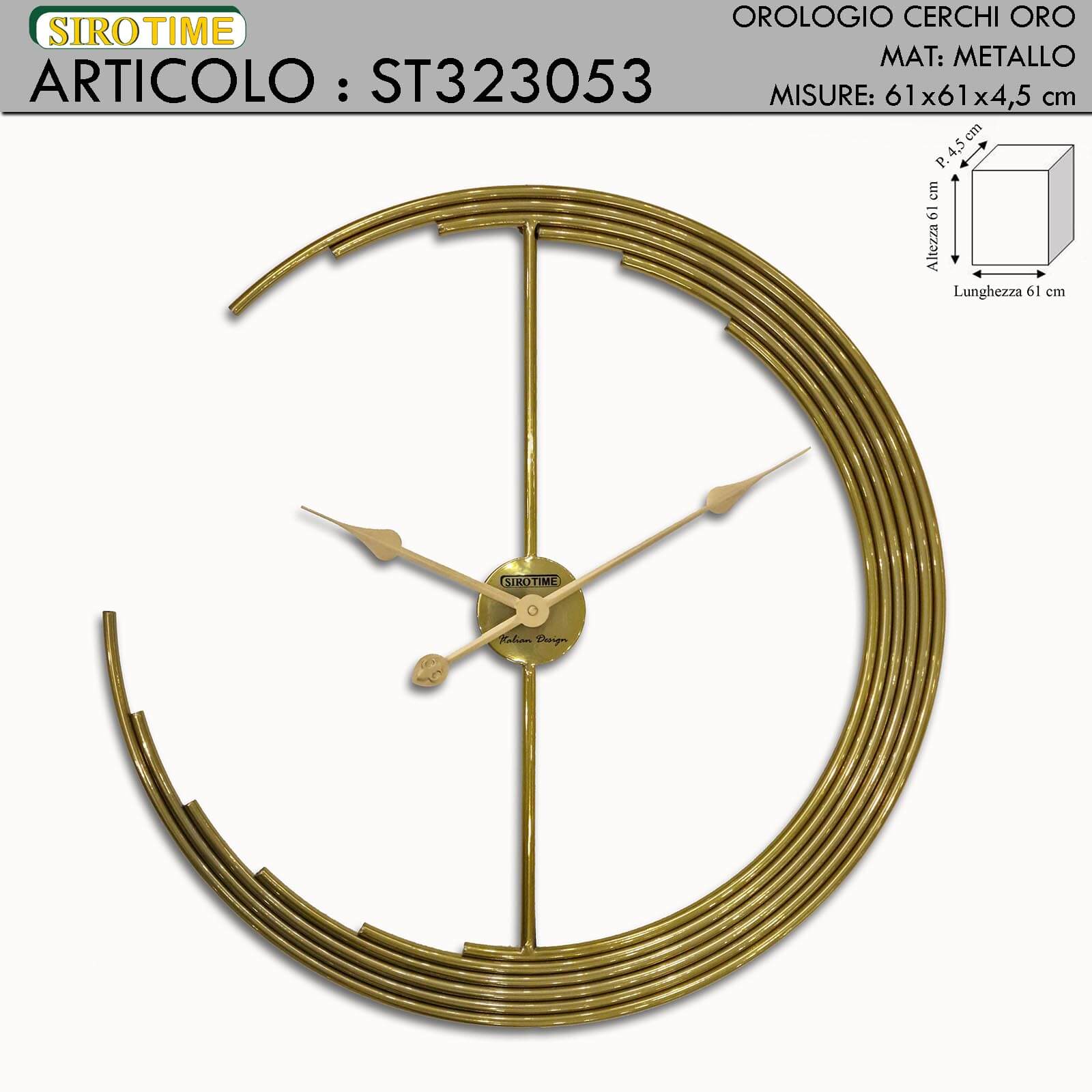 OROLOGIO CERCHI ORO CM. 61X61X4.5