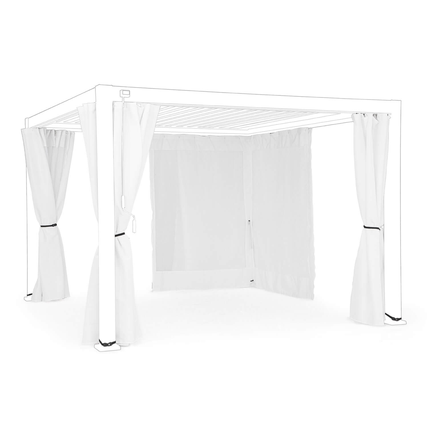 SET 4 TELI LAT.+ZANZIERA PERGOLA 3X4 BIANCO