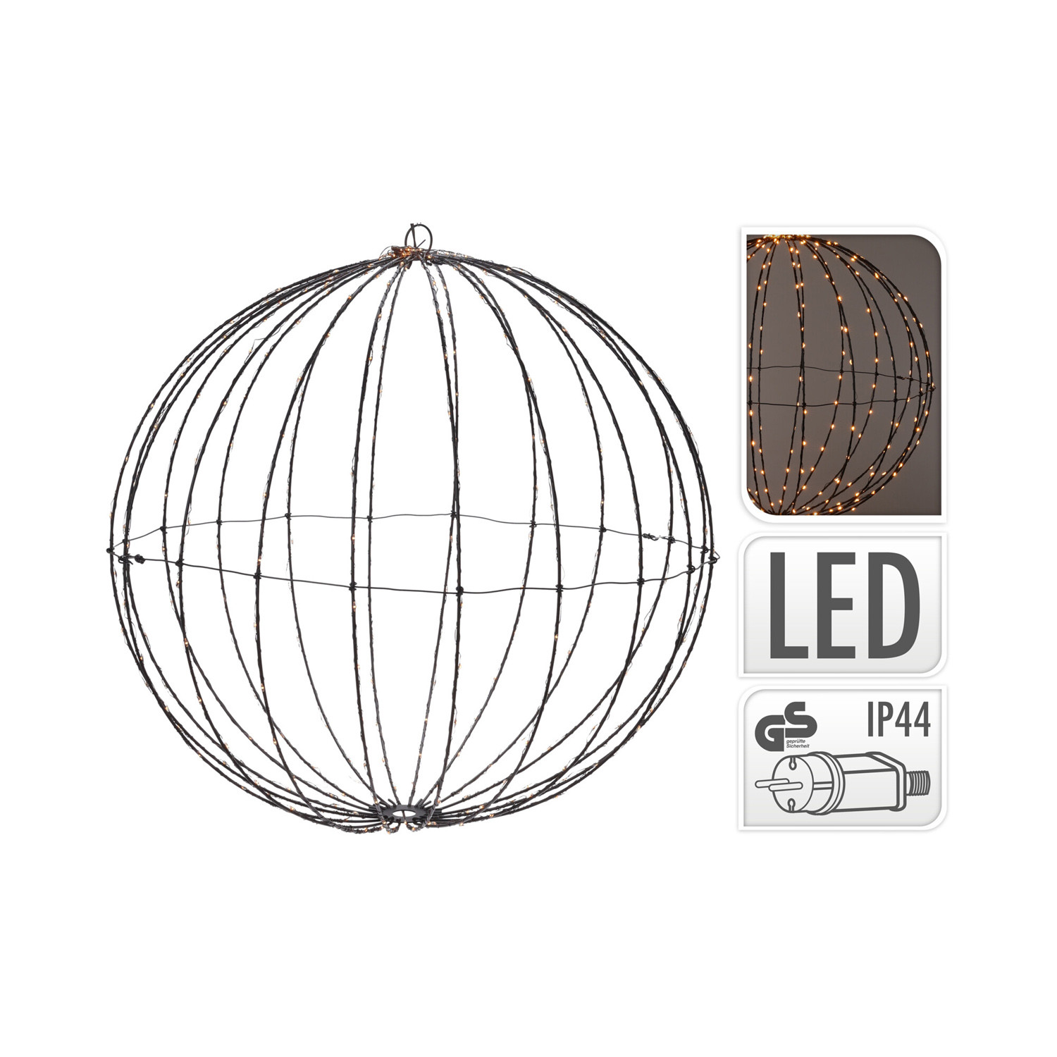 SFERA METALLO 320LED D.50 IP44 LUCE CALDA