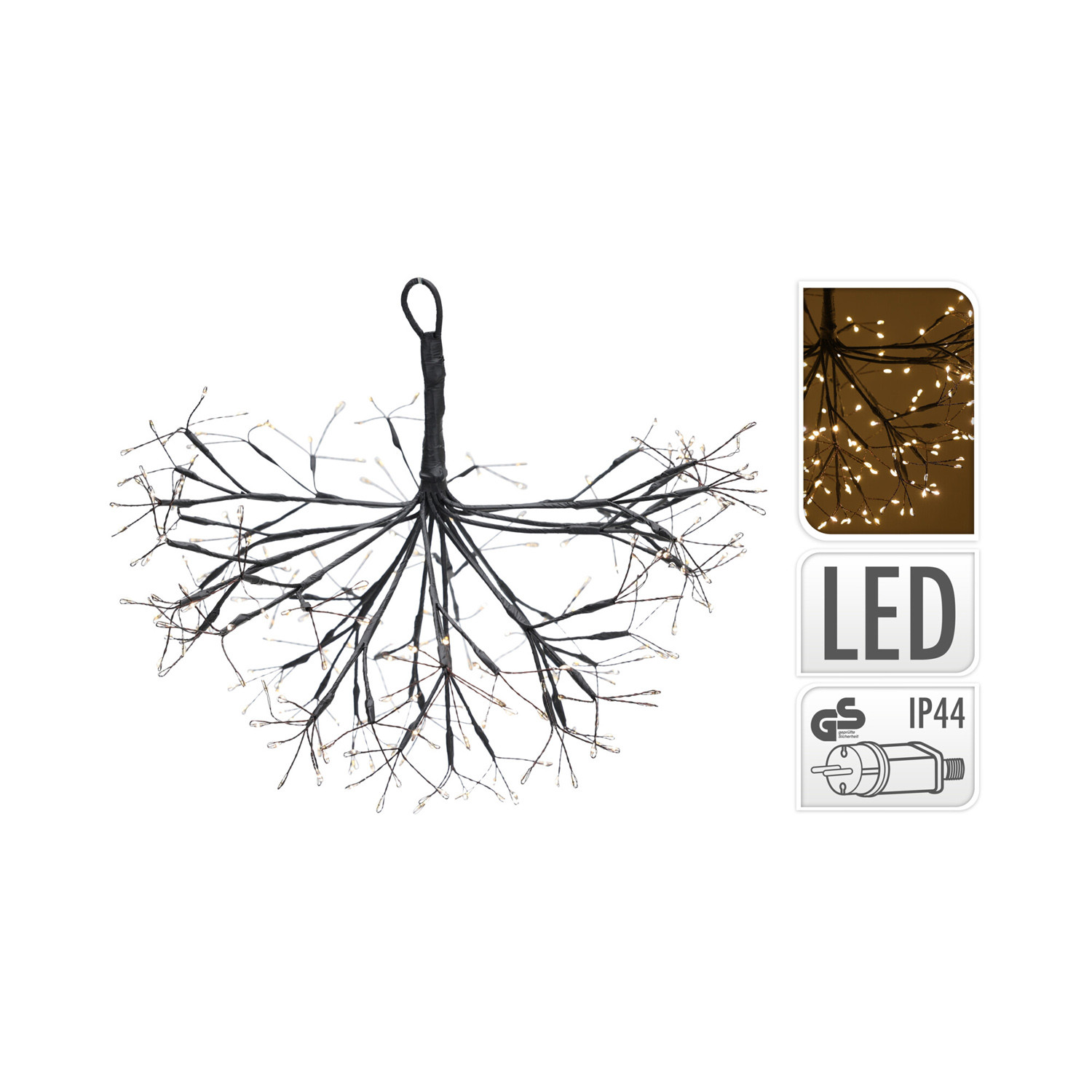 DECORAZIONE PENDENTE A SFERA D.45 464 LED L.CALDA