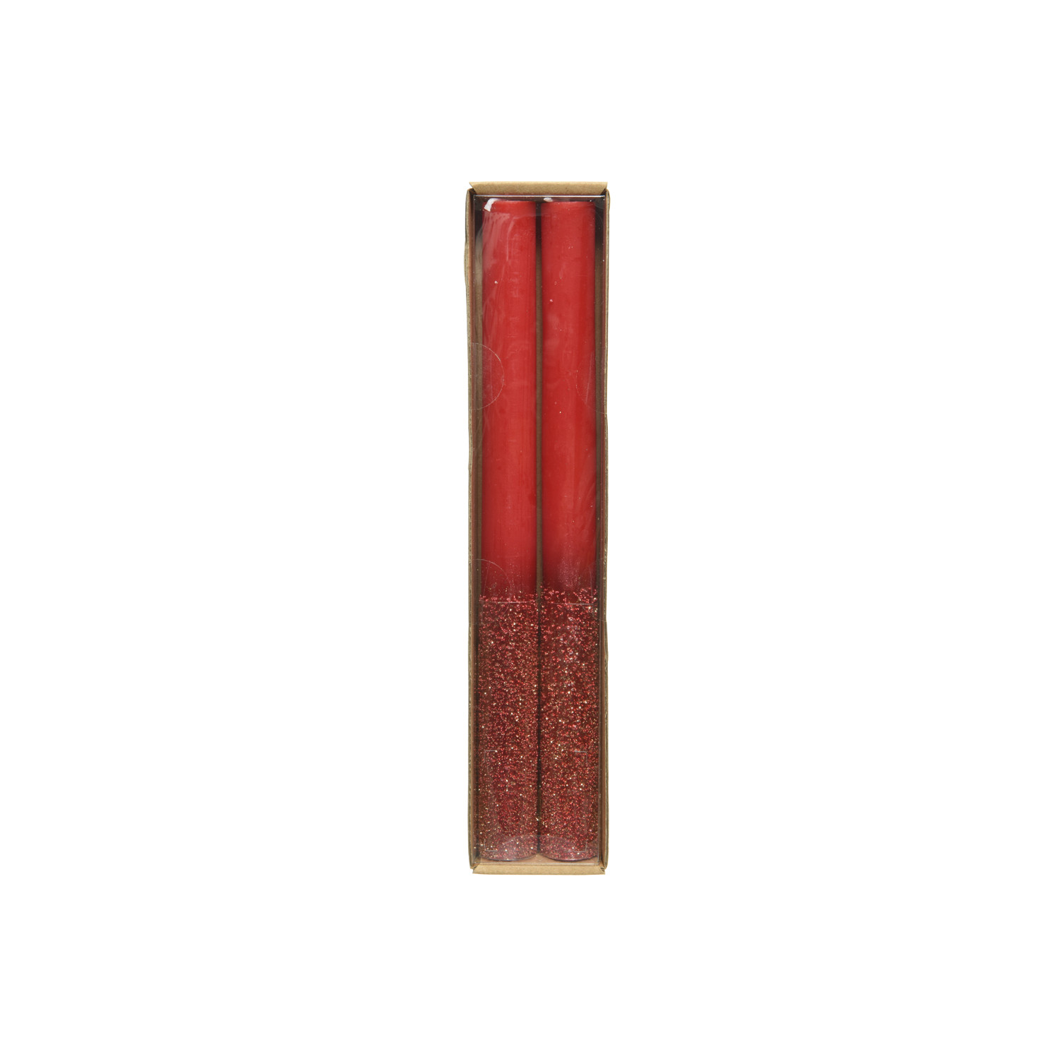 CANDELA GLITTER ROSSO H.25 PZ.2