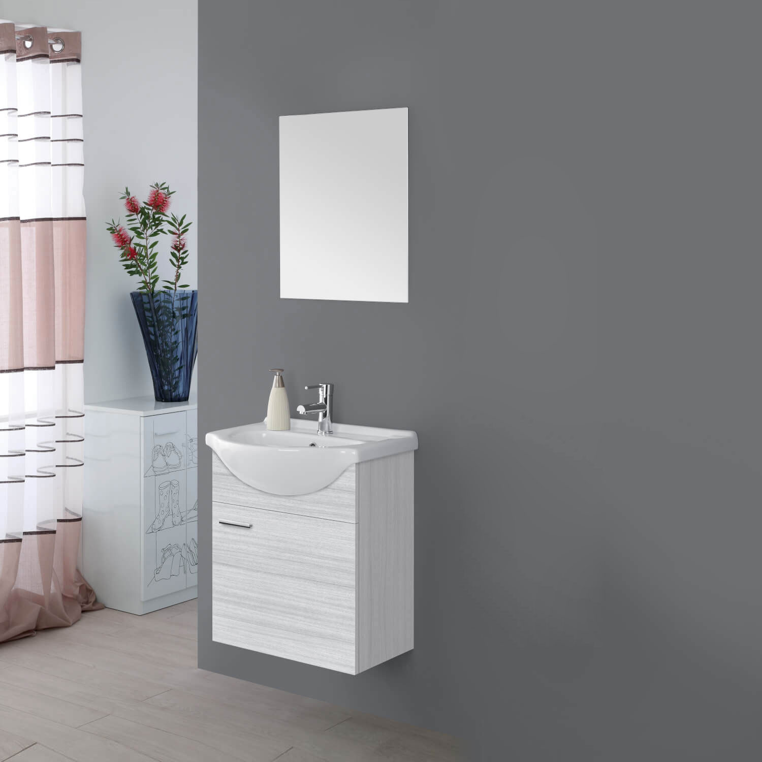 MOBILE BAGNO CM.56 1A SOSP.GRIGIO