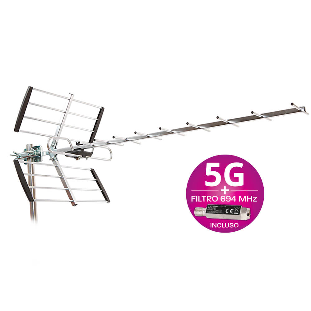 ANTENNA UHF 12EL. CON FILTRO 5G