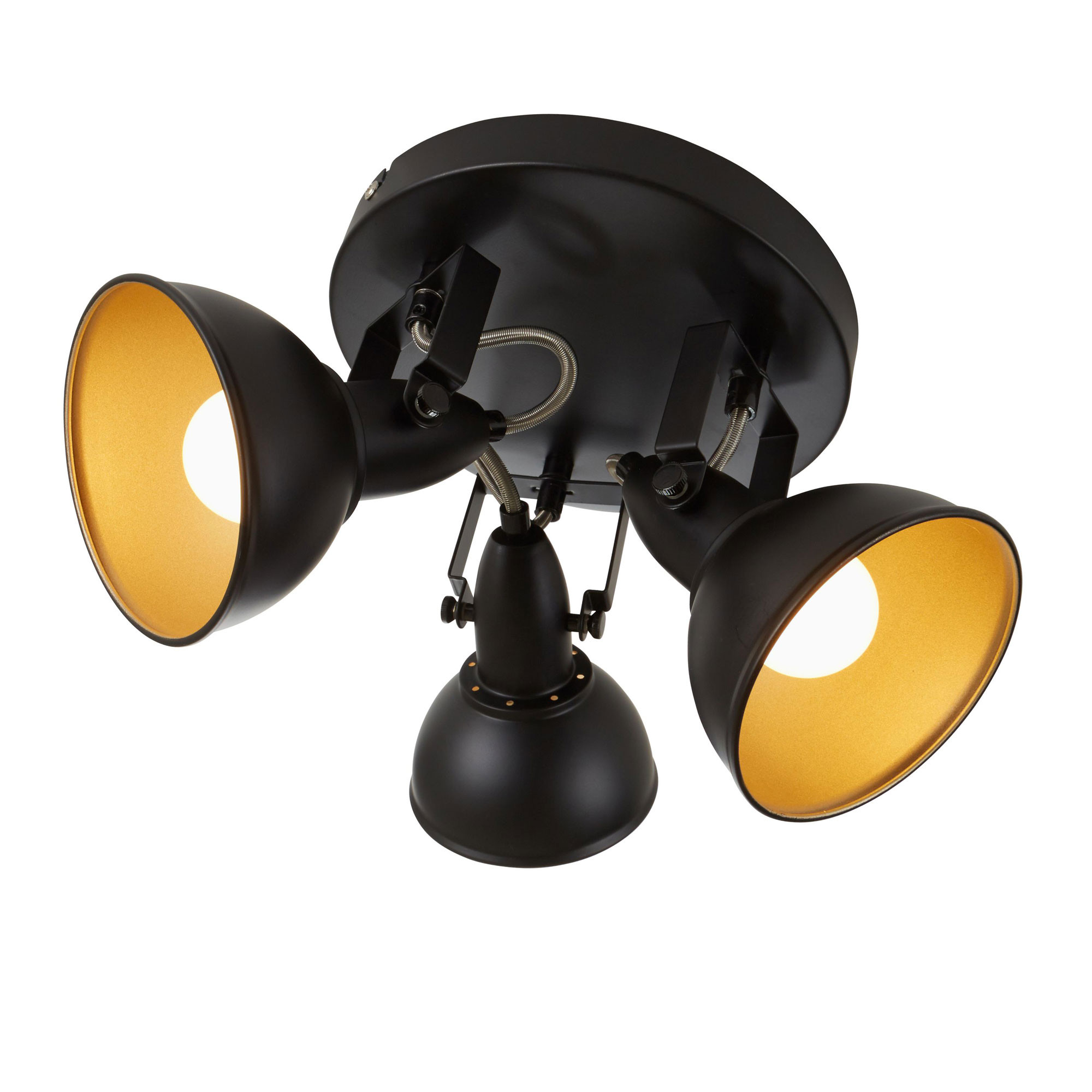 PLAFONIERA SOFT 3 LUCI E14 ORO-NERO