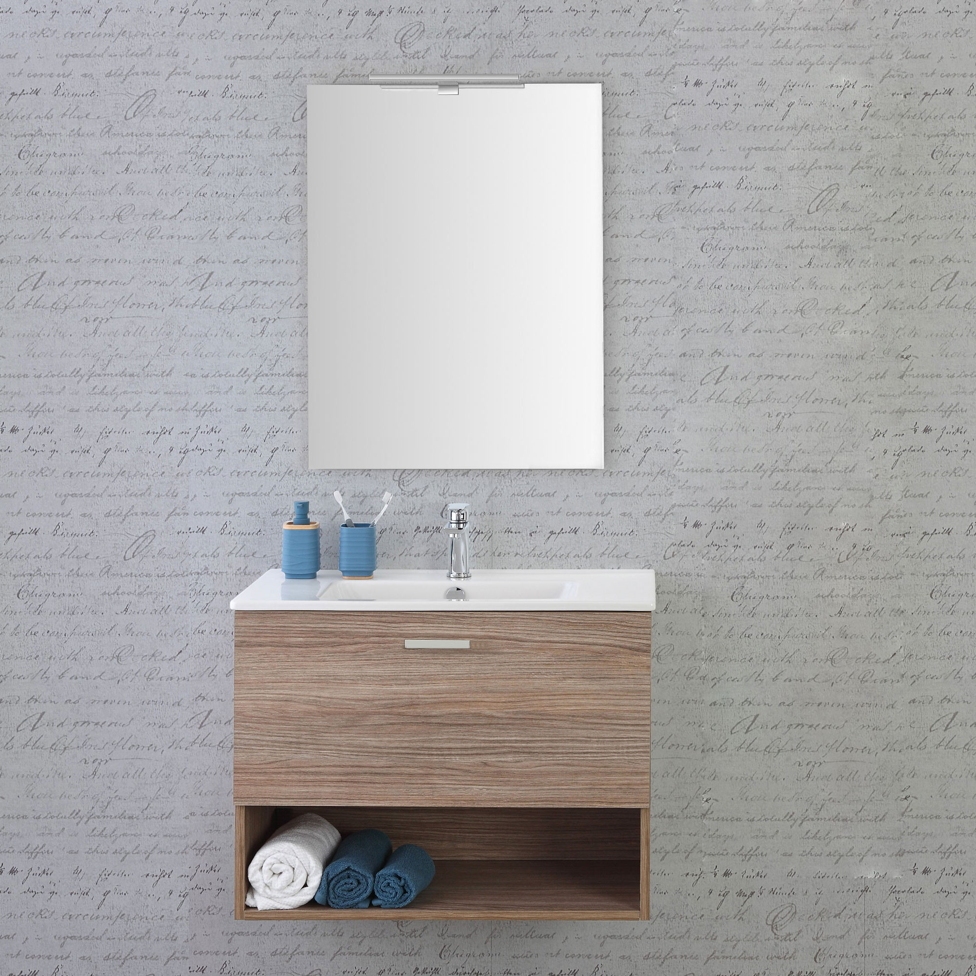 MOBILE BAGNO SOSP.CM.80 ROVERE TROPEA 1 CASS.+VANO