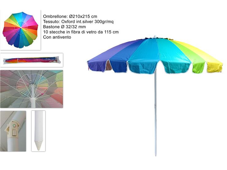 OMBRELLONE 230CM.MULTICOLOR