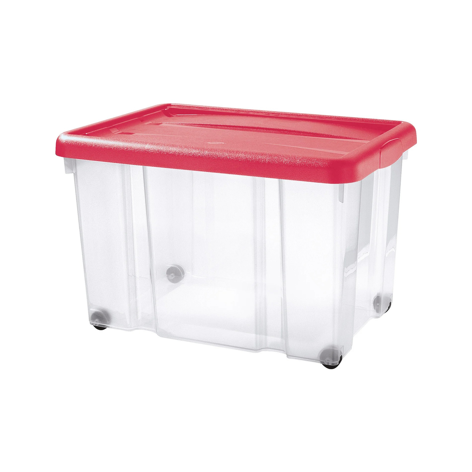 CONTENITORE C/COP+RUOTE CM 60X40X40 TRASP.CILIEGIA CONTENITORE C/COP+RUOTE CM 60X40X40 TRASP.CILIEGIA