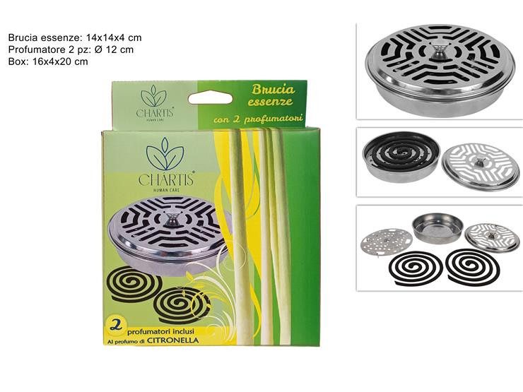 BRUCIA ESSENZE MET.+2 PROFUMATORI CITRONELLA