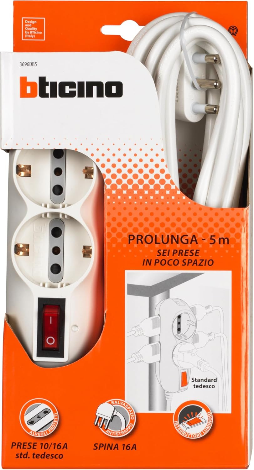 MULTIPRESA SLOT6 4+2 PRESE 16A BIANCA