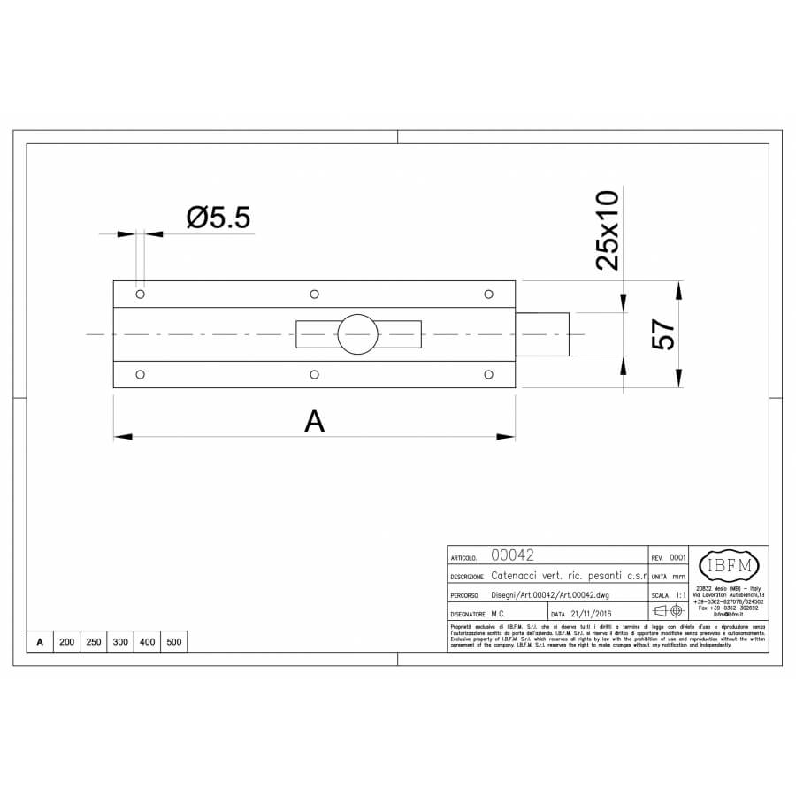 CATENACCI VERTICALE PESANTI CM.40