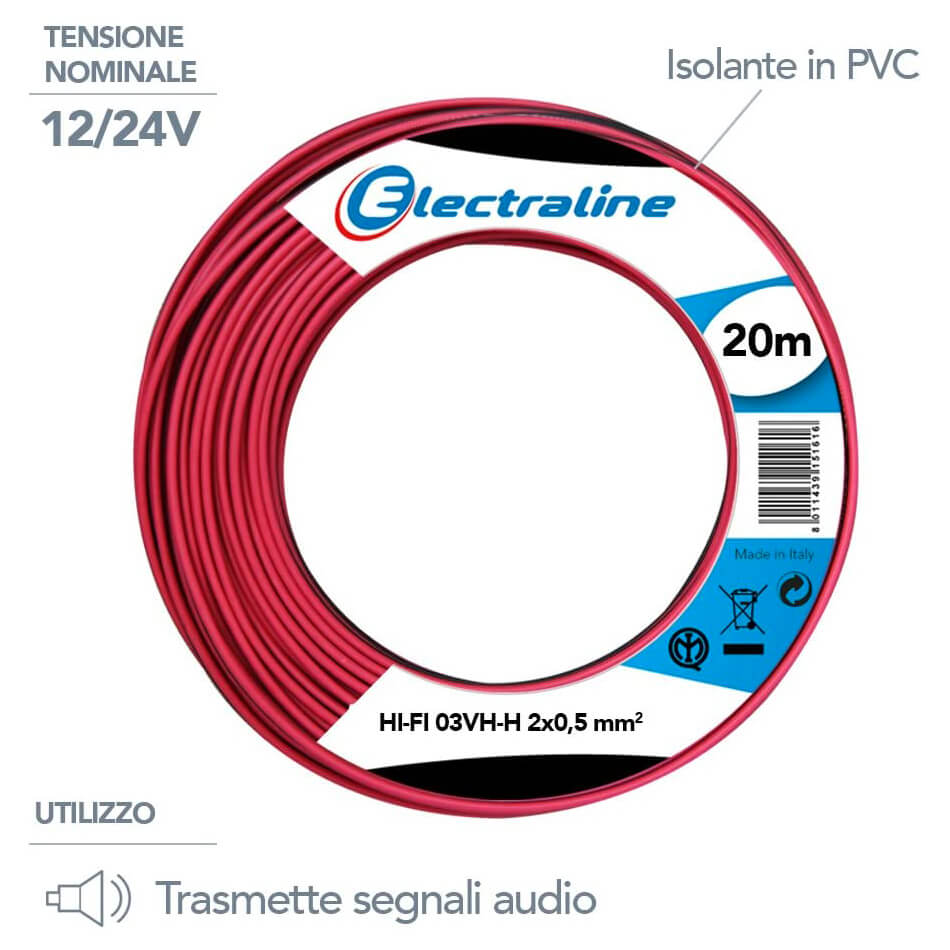 CAVO FLES.POLAR.2X0.5 NER/ROS.MT20