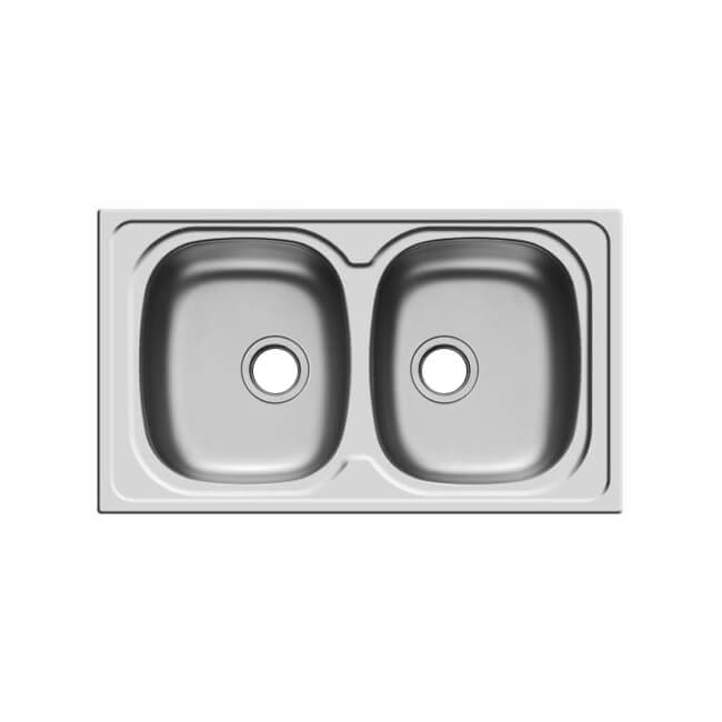 SPARTA LAVELLO 2 VASCHE INOX 86X50