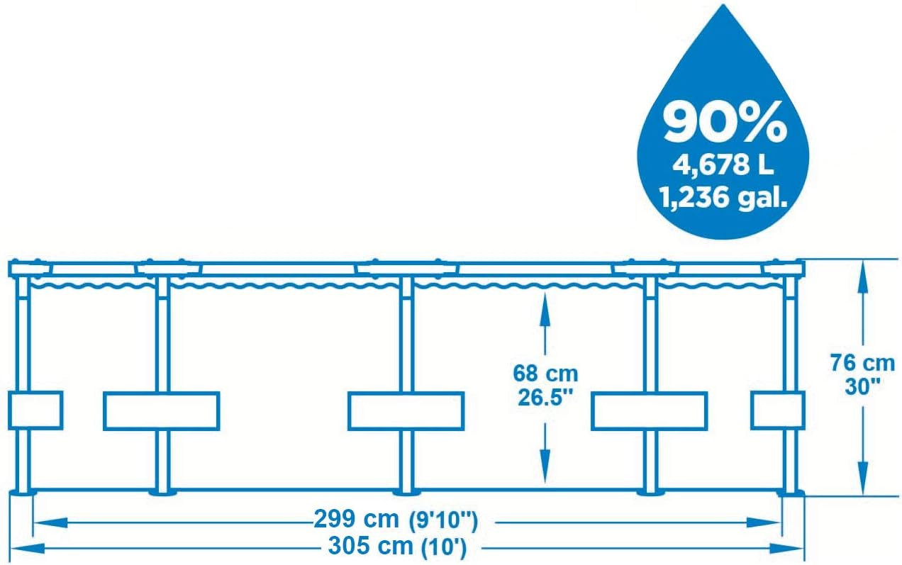 PISCINA CON TELAIO E MOTORE 305X76