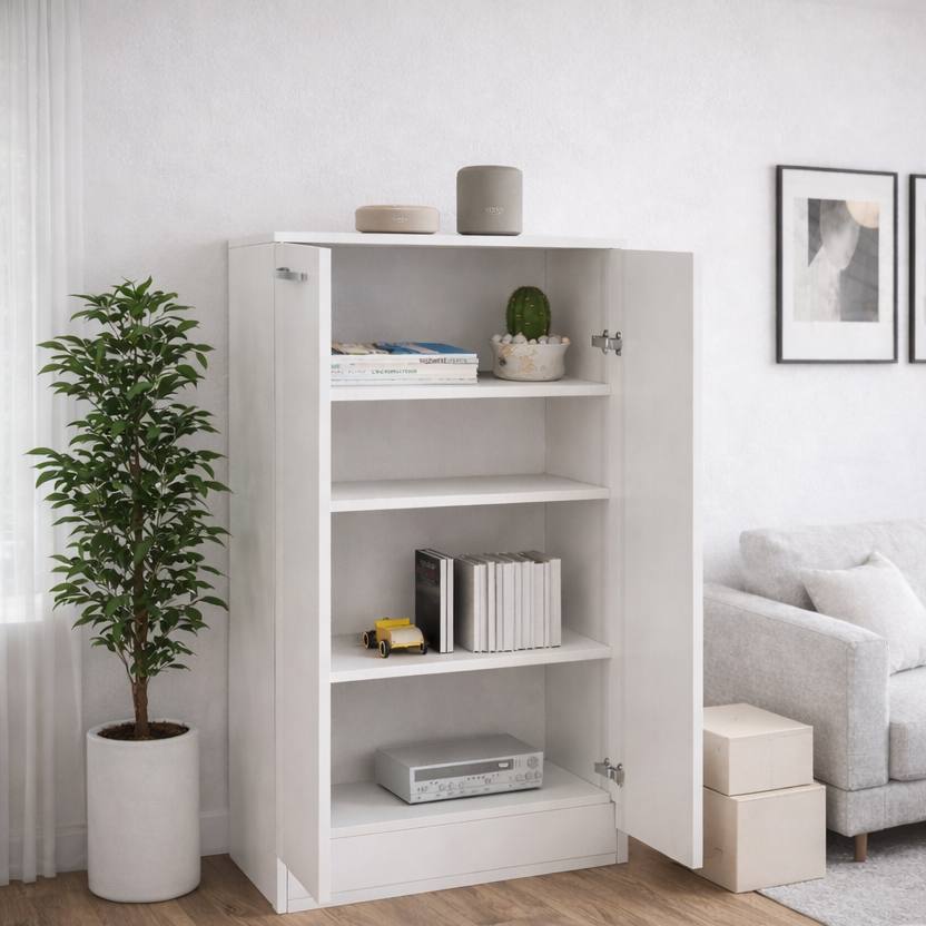 MOBILE GABRIELLA 2A CM.71X38X130 BIANCO FRASSINATO