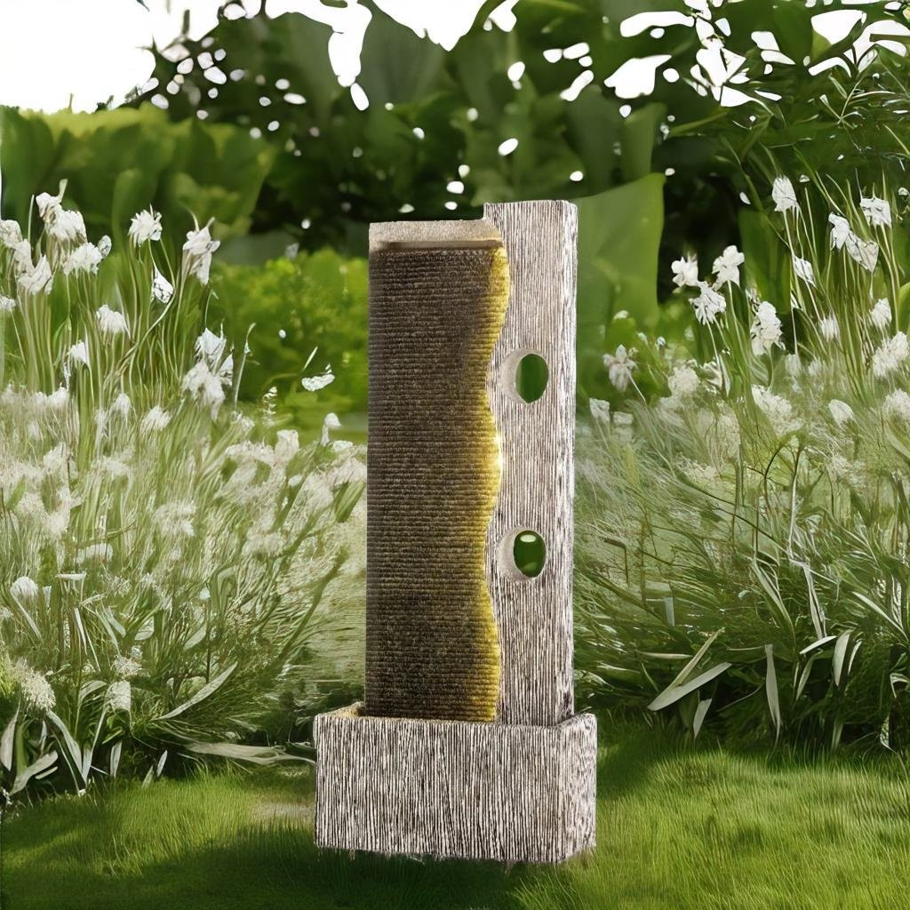 FONTANA IN PIETRA CON LED CM.40X19X100 BEIGE