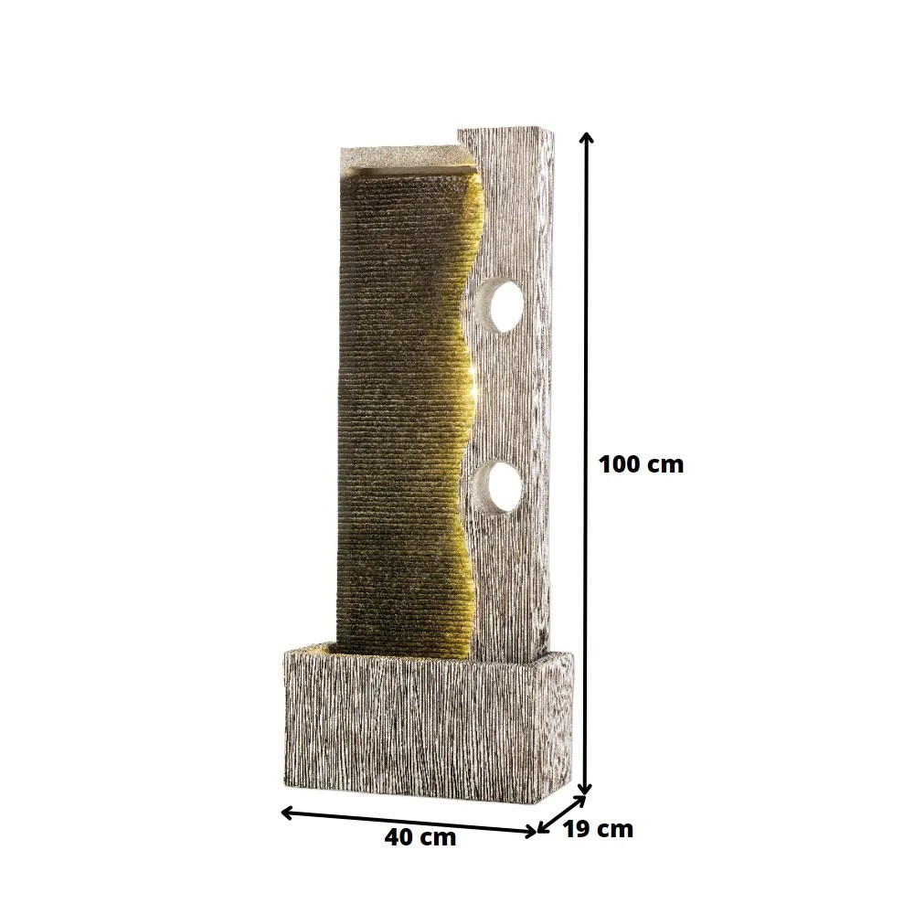 FONTANA IN PIETRA CON LED CM.40X19X100 BEIGE