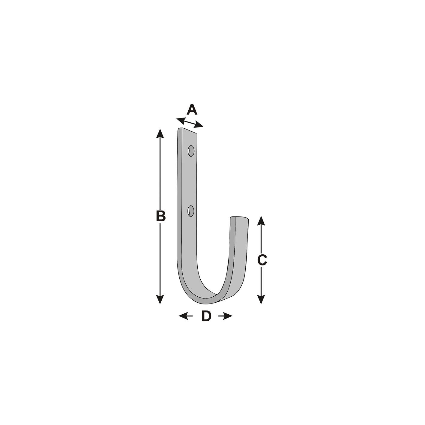 GANCIO UNIV.PARETE 110MM ZINC.40KG