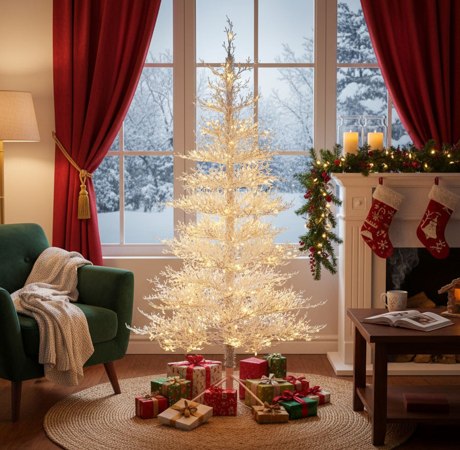 ALBERO NATALE INNEVATO SILICONE CM.240 979 PUNTE