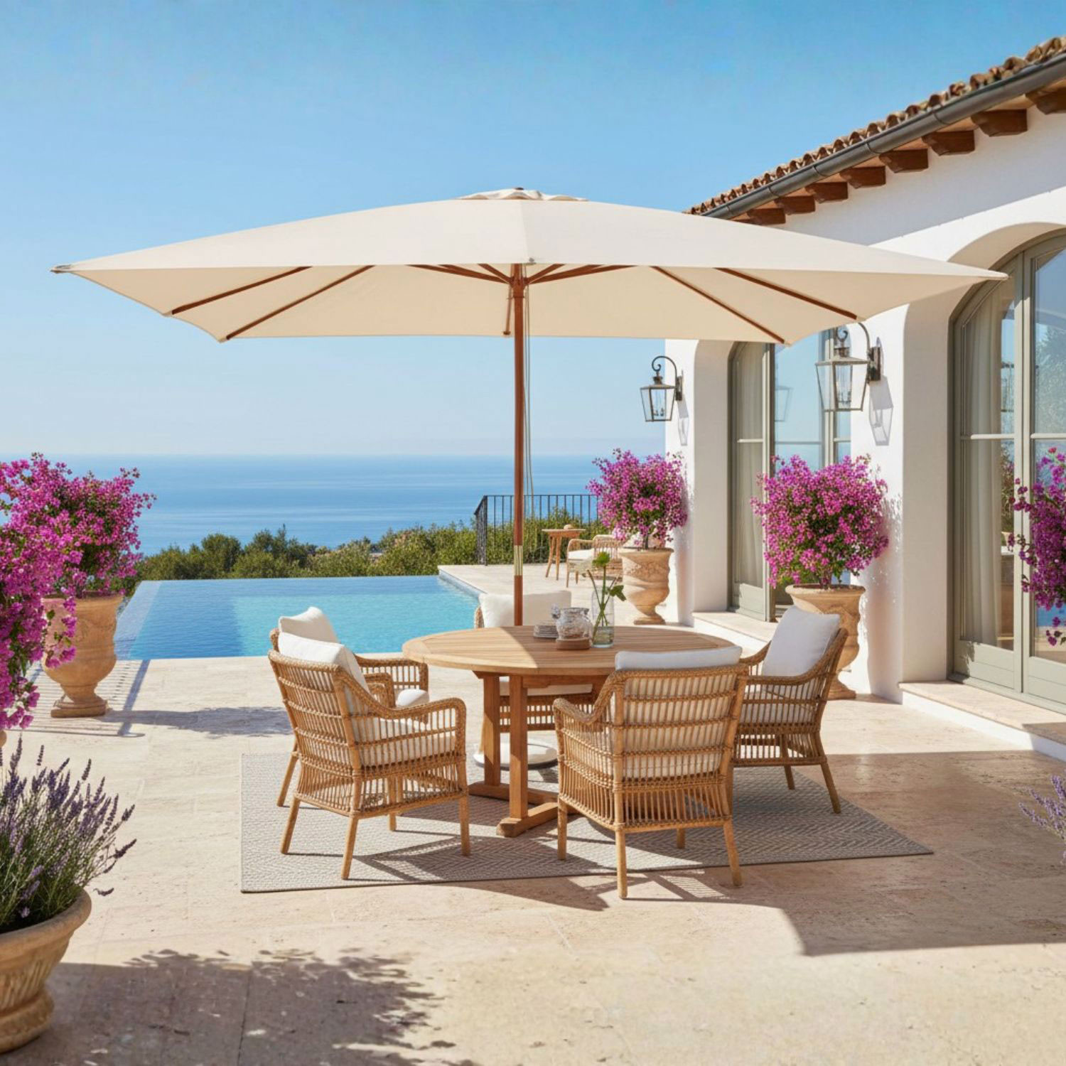 OMBRELLONE LEGNO SYROS MT.3X3 NATURALE