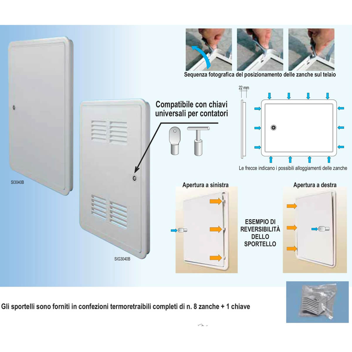 CASSETTA ISPEZIONE GAS+SPORTELLO 335X435X155 GRIGI