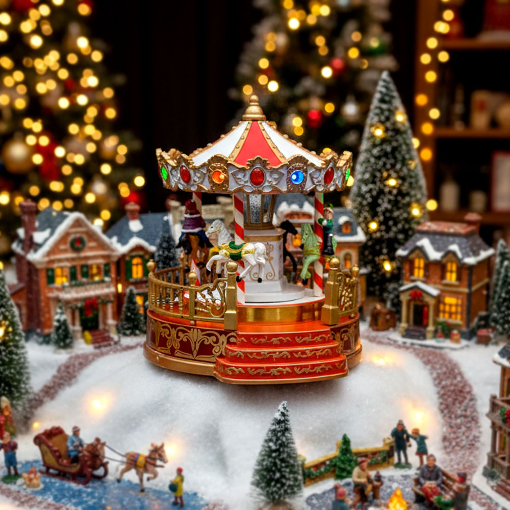 CARILLON CON LED CM.19X19X22 ASS.2 9LUCI MULTICOL.