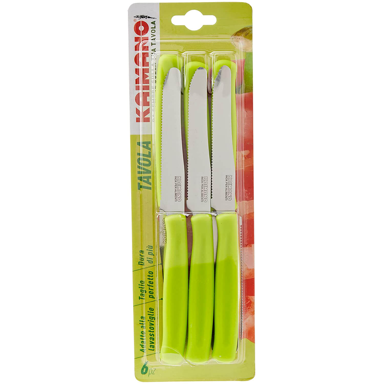 SET6 COLTELLI KAIMANO VERDE FLUO