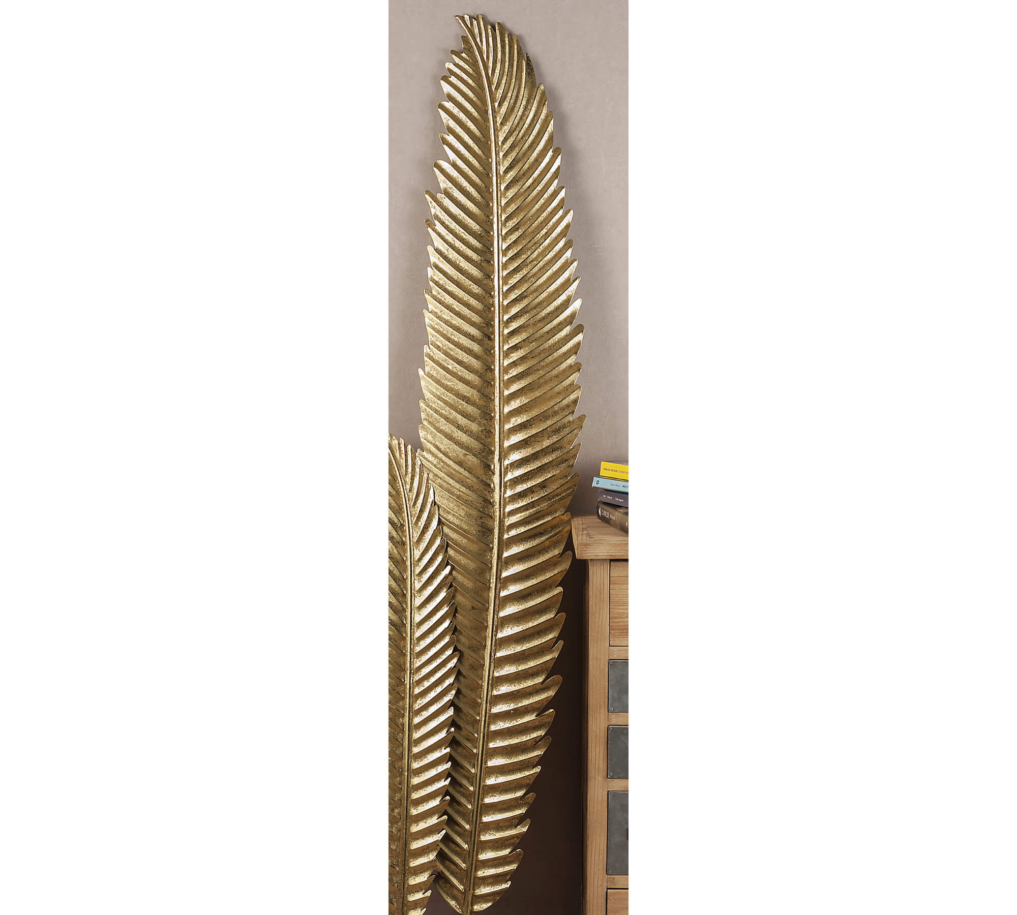 PIUMA IN FERRO PER DECORAZIONE CM.28X165H ORO