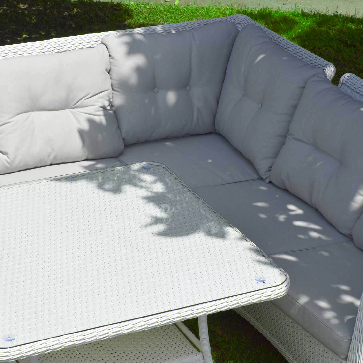 SALOTTO AD ANGOLO POLYRATTAN BIANCO