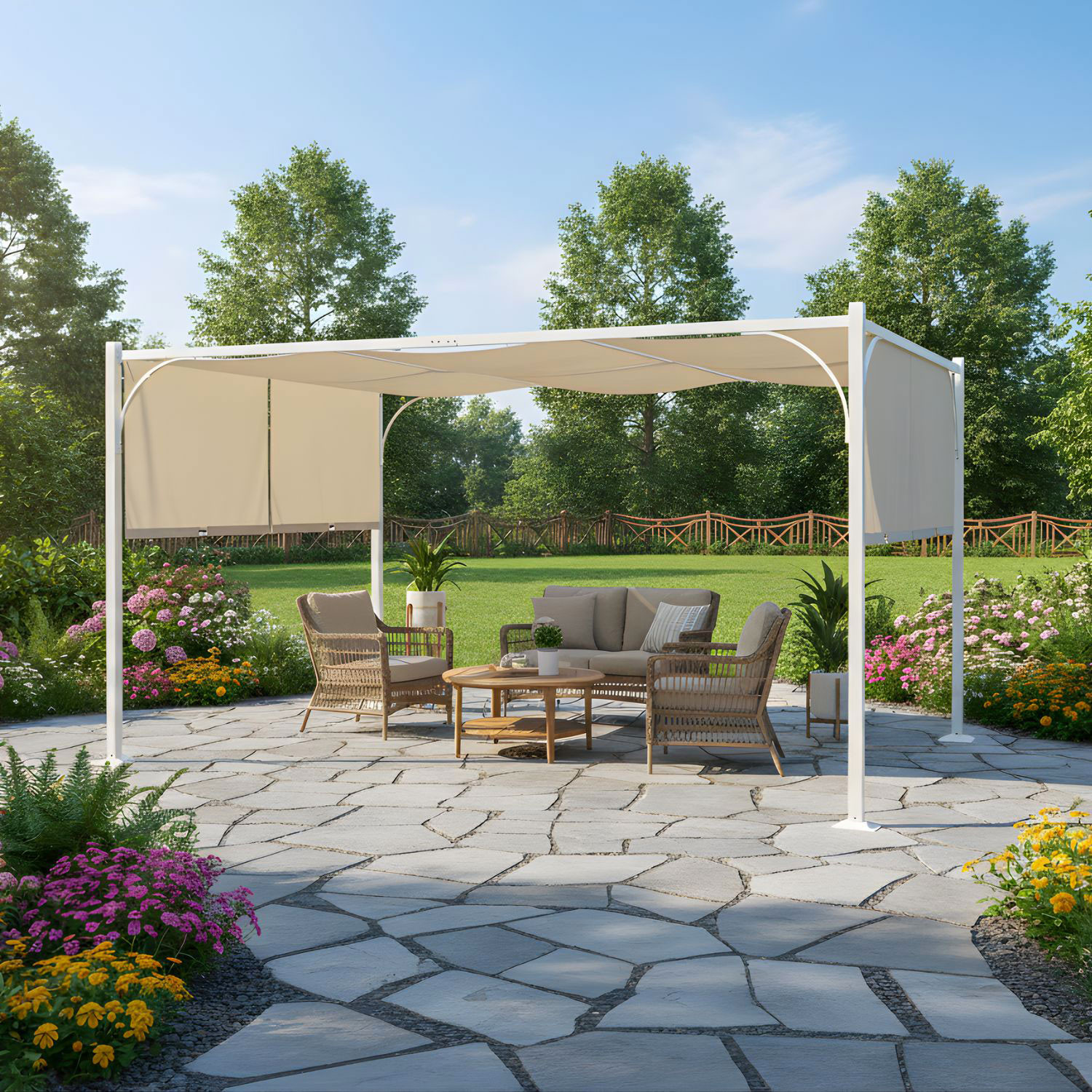 GAZEBO SLIDE 3X4 BIANCO-TORTORA