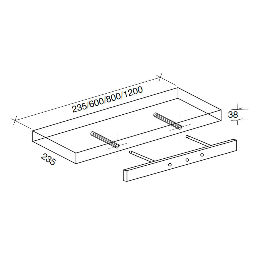 MENSOLA CM.1200X23.5X3.8 ROVERE SONOMA