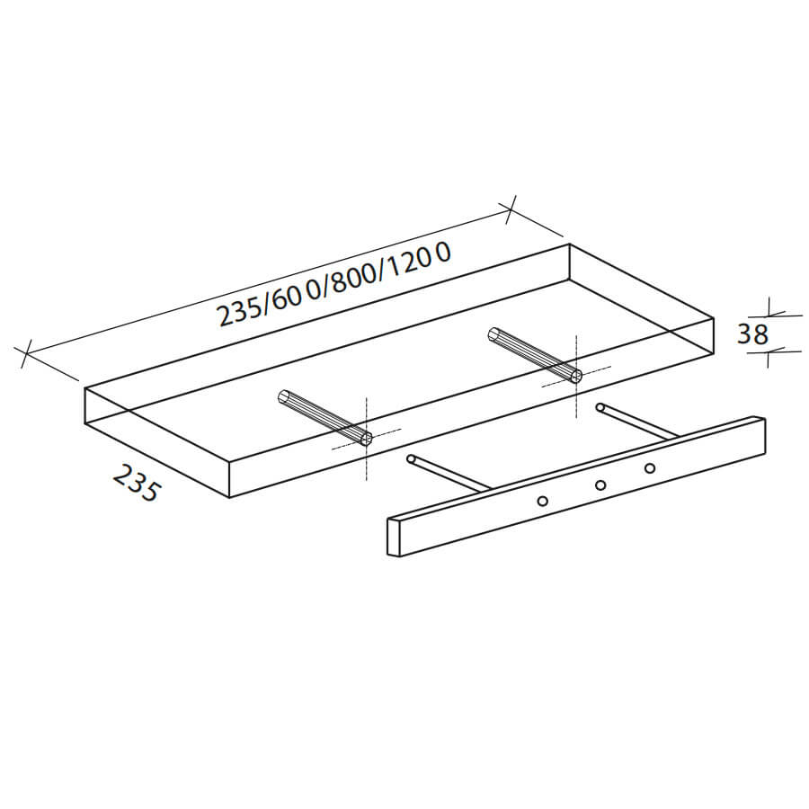 MENSOLA CM.23.5X23.5X3.8 NOCE SCURO