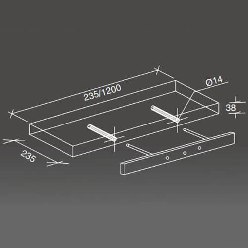 MENSOLA CM.23.5X23.5X3.8 CEMENTO