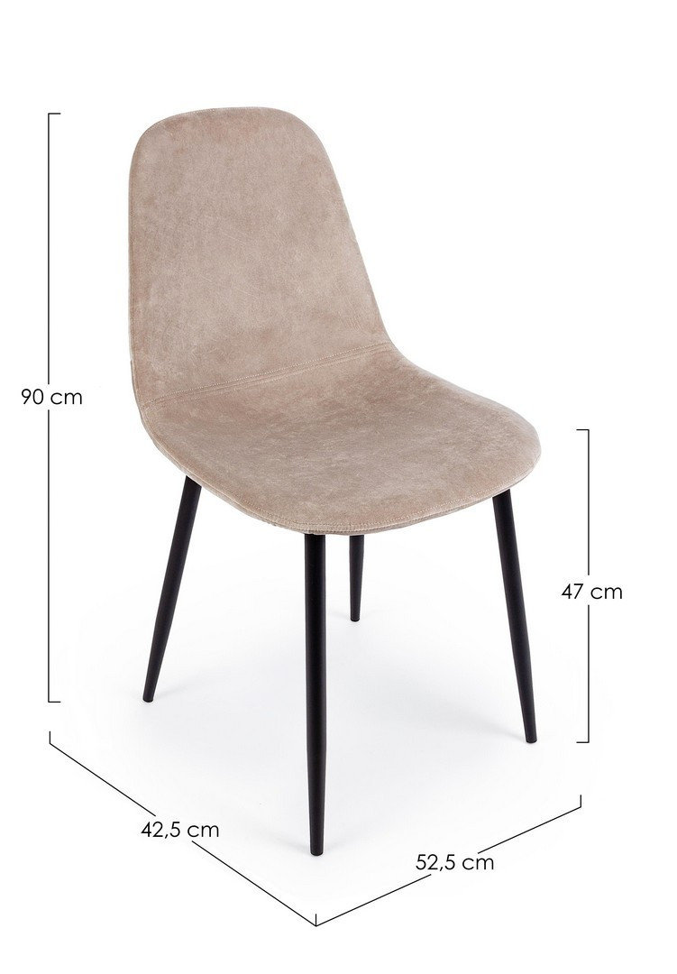 SEDIA IRELIA VELLUTO TORTORA