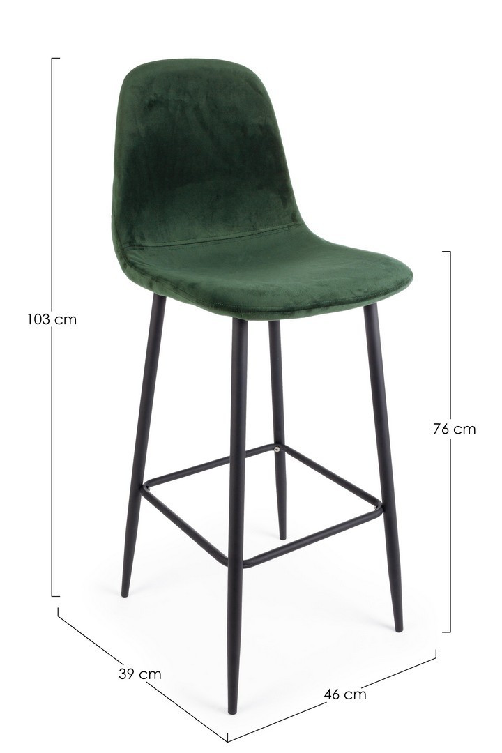 *SGABELLO IRELIA VELLUTO VERDE SC.