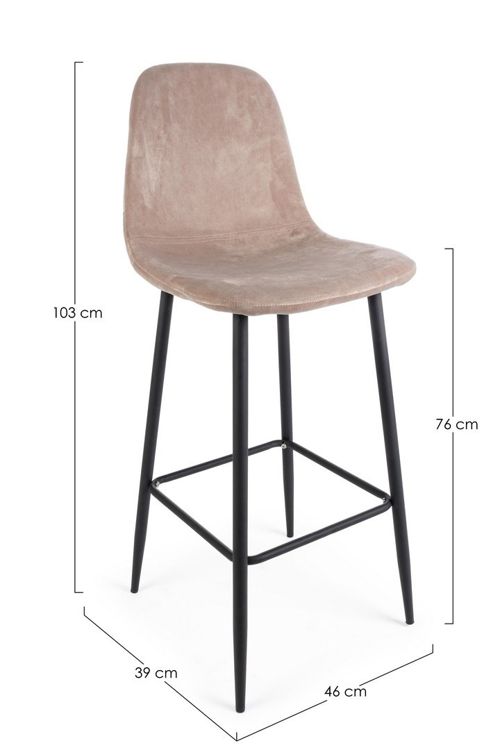 SGABELLO IRELIA VELLUTO TORTORA